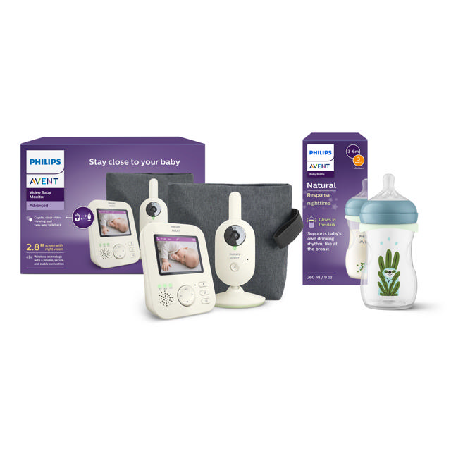 Video Monitor SCD882/26 + Natural 3.0 Baby Bottle 260 ml nighttime