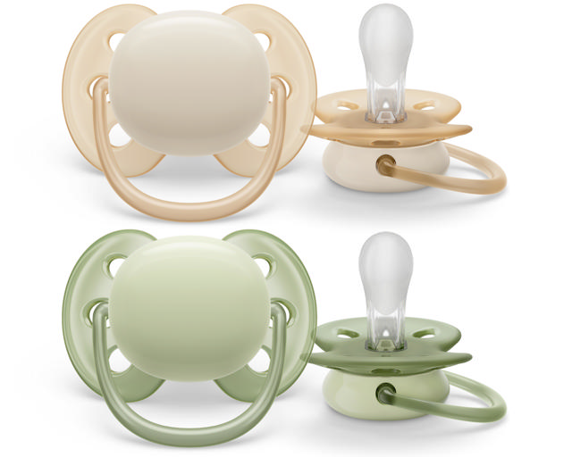 Sucette +0M Ultra Soft Beige/ Vert clair