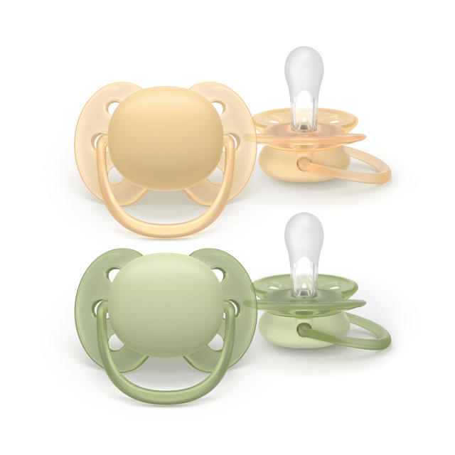 Sucette +6m Soft pêche/olive