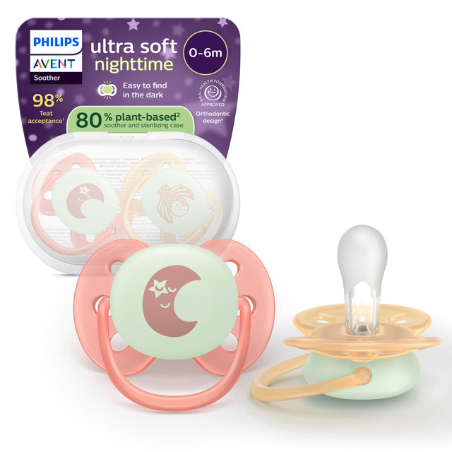 Soother +0m Soft night terracotta/peach