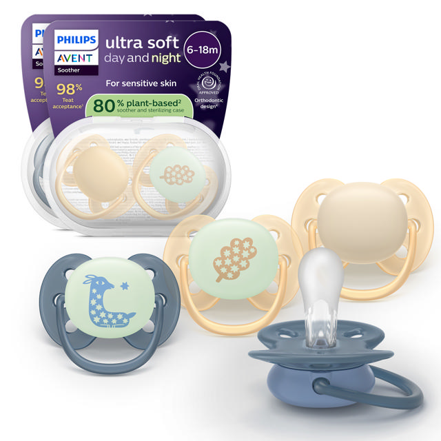 Soother +6m Soft day & night – 4 pack