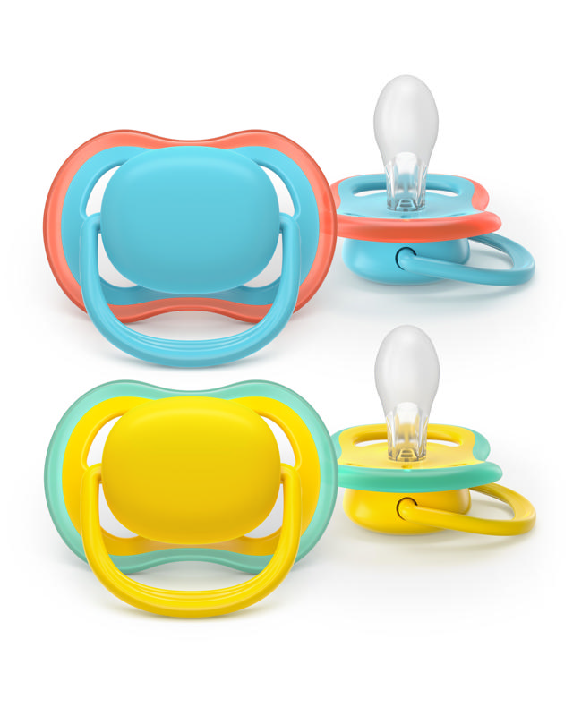 Sucette +18m Air jaune/turquoise