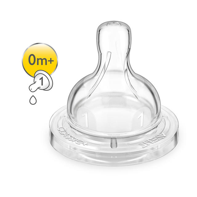 Anti-Colic Teat newborn 1 hole twin pack