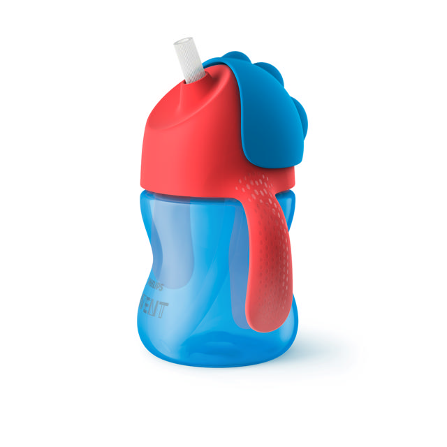 Beker met rietje 200ml Boy Blauw