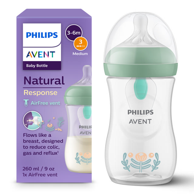 Natural Airfree baby bottle 260 ml green ring