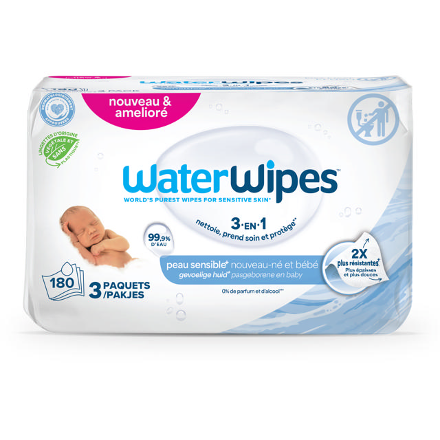 WaterWipes  180pc (3 x 60 pc)