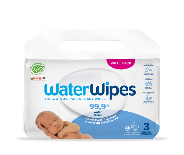 WaterWipes  180pc (3 x 60 pc)