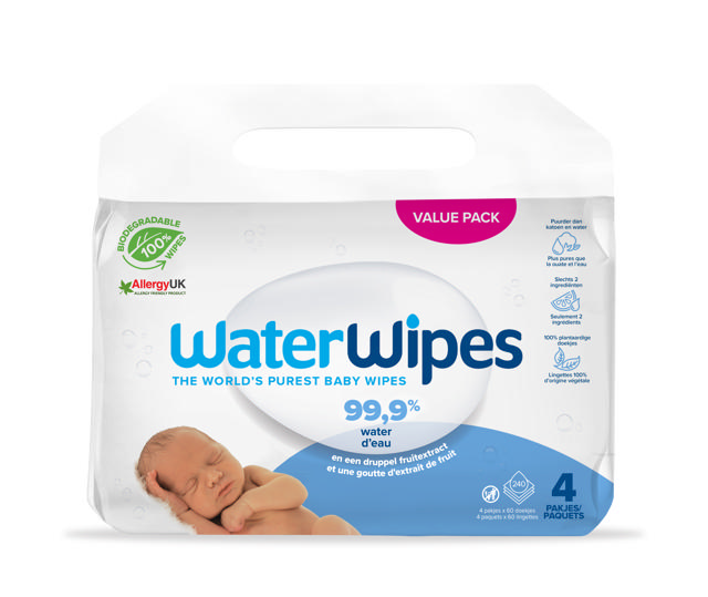 WaterWipes  240pc (4 x 60 pc)